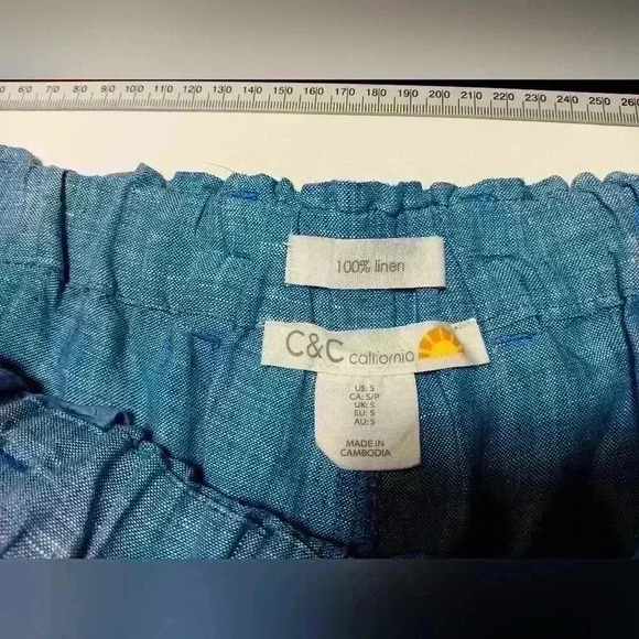 C&C California 💯 Linen Pull on Pants. Ladies size  s - Picture 5 of 5